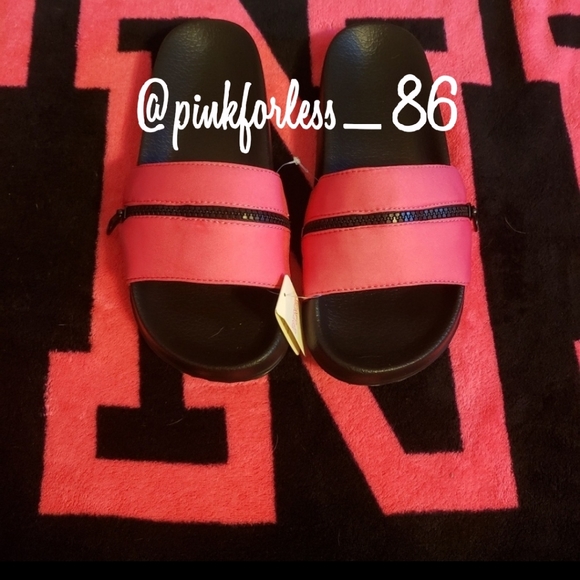 💕HP 7/16💕 PINK ZIPPER SLIDES - Picture 4 of 7